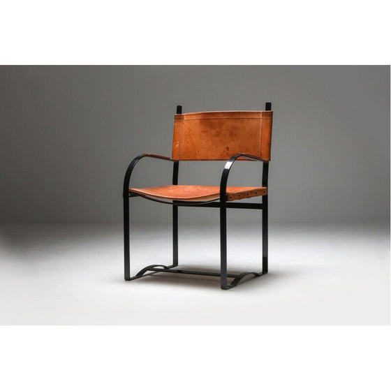Image 1 of Paire de fauteuils en cuir cognac vintrage 1960