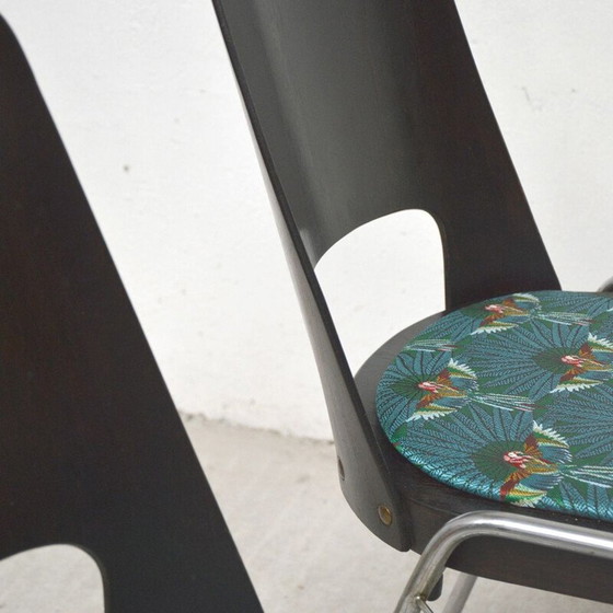 Image 1 of Ensemble de 4 chaises tropicales Baumann 1960