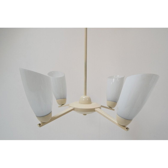 Image 1 of Lustre vintage en verre et métal par Lidokov, Tchécoslovaquie 1970