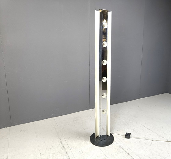 Image 1 of Lampadaire vintage chromé par Lom Monza, 1970S