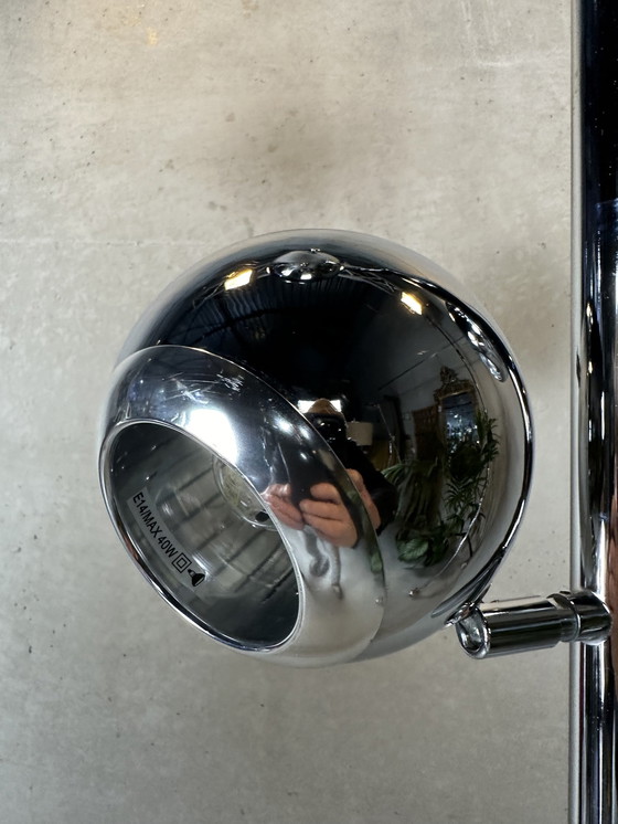 Image 1 of Lampe 'Eyeball' vintage de l'ère spatiale - Chrome