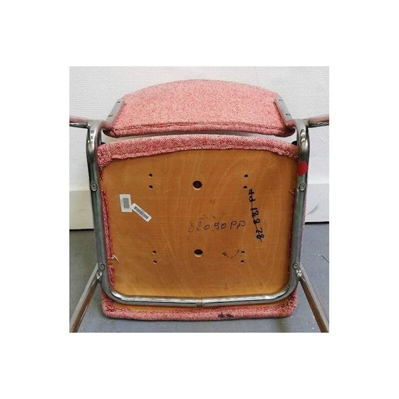 Image 1 of Fauteuil vintage en tissu rose