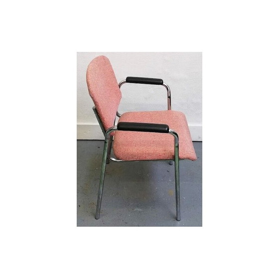 Image 1 of Fauteuil vintage en tissu rose