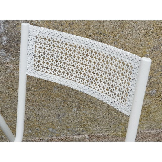 Image 1 of Ensemble de 4 fauteuils de jardin blancs vintage, 1950