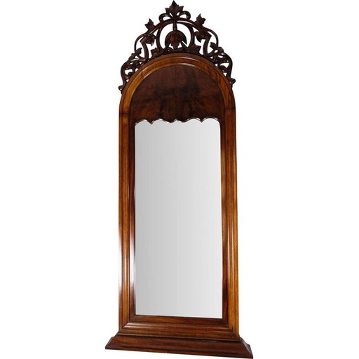 Miroir vintage Christian VIII avec décoration en acajou, 1860
