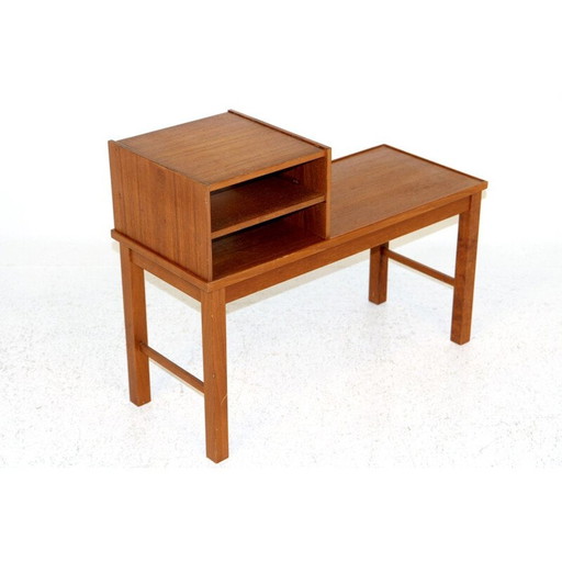 Banc téléphonique vintage en teck, Suède 1960