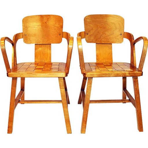 Paire de fauteuils vintage en bouleau par Per Aaslid pour Aaslid Møbelfabrikk, Norvège 1950