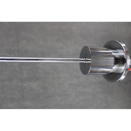 Image 1 of Lustre Vintage Art Déco en chrome avec verre Tubus, Tchécoslovaquie 1930