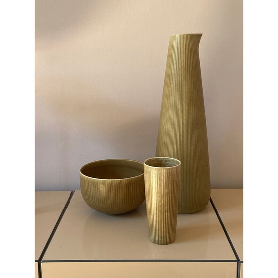 Image 1 of Ensemble de 3 vases vintage par Gunnar Nylund, Suède années 1950