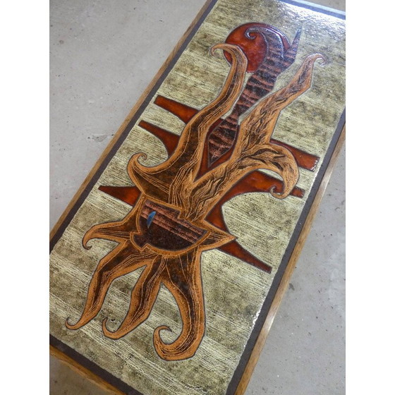 Image 1 of Table basse vintage en lave émaillée de Jean Jaffeux, 1970