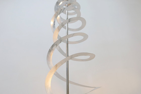 Image 1 of Rare sculpture lumineuse cinétique en spirale de Werner Epstein, 1972