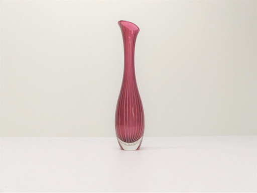 Vase Tulipe Scandinave En Verre Rose - Vicke Lindstrand - Kosta Boda