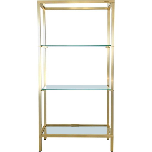 Etagère vintage en métal doré par Pierre Vandel, France 1970