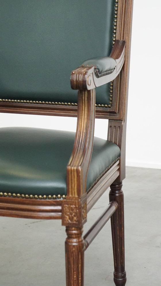 Image 1 of Chaise/bureau Gainsborough en cuir de boeuf vert foncé