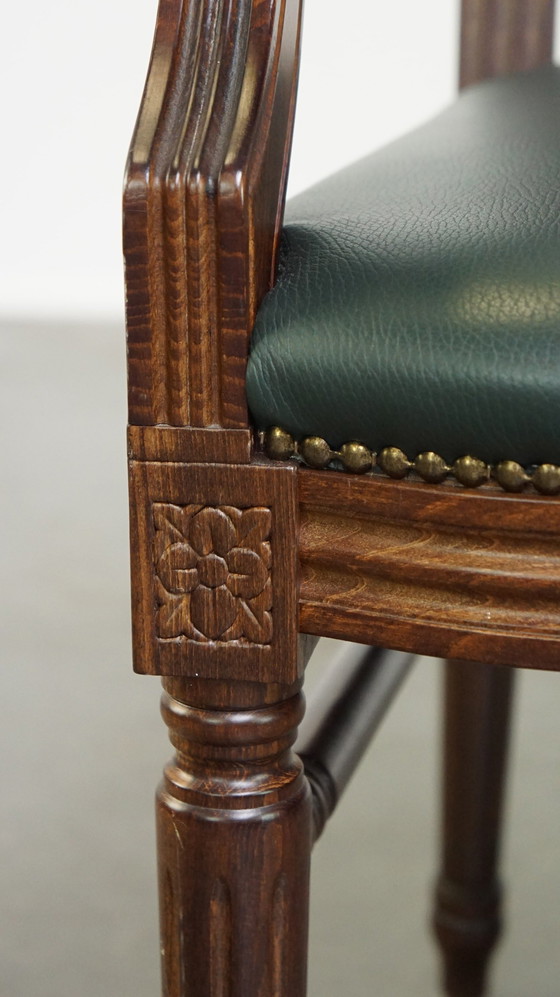 Image 1 of Chaise/bureau Gainsborough en cuir de boeuf vert foncé