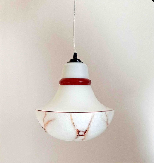 Suspension Années 70 Opaline Blanche