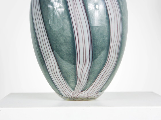 Image 1 of 1960S Luigi Onesto Murano Thick Walled Large Sommerso Glass Vase Signed