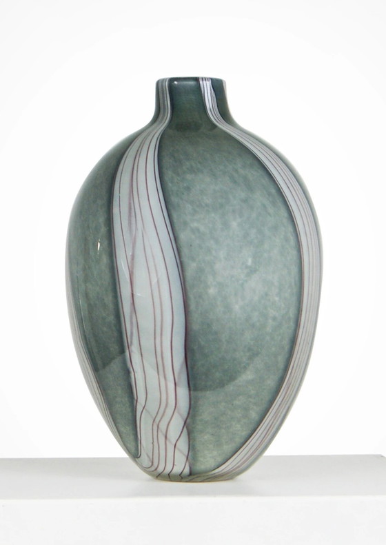 Image 1 of 1960S Luigi Onesto Murano Thick Walled Large Sommerso Glass Vase Signed