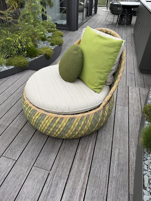 Dedon Garden Set (chaise longue, pouf/table d'appoint, jardinière)