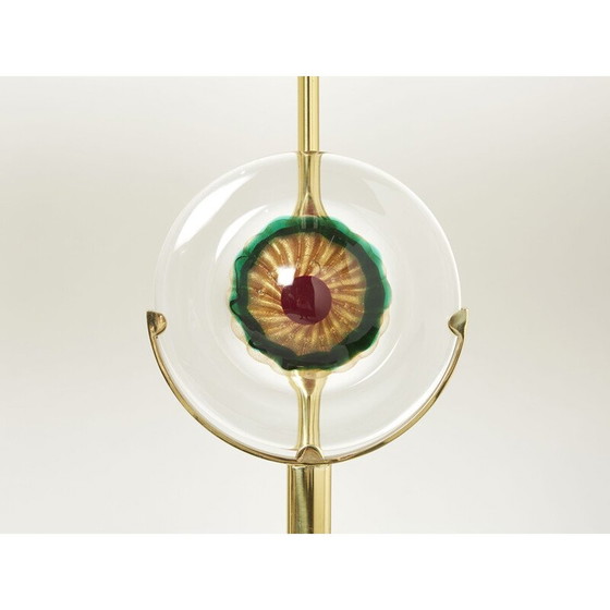 Image 1 of Paire de lampes vintage en verre de Murano et laiton, Italie 1970