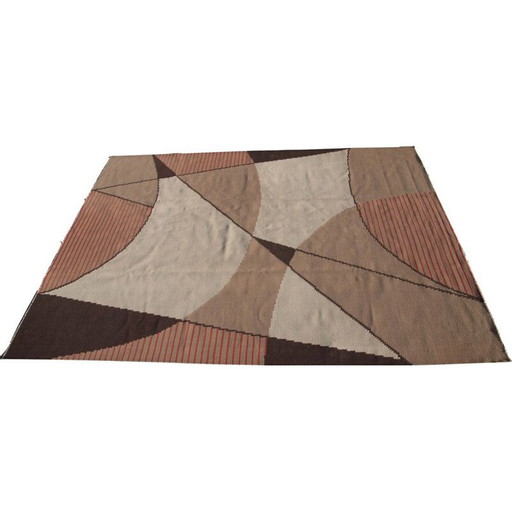 Tapis géométrique Kilim vintage, Tchécoslovaquie 1950