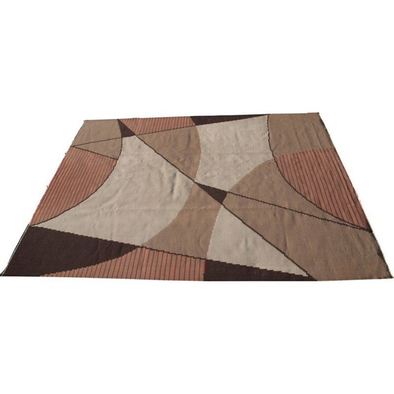 Image 1 of Tapis géométrique Kilim vintage, Tchécoslovaquie 1950