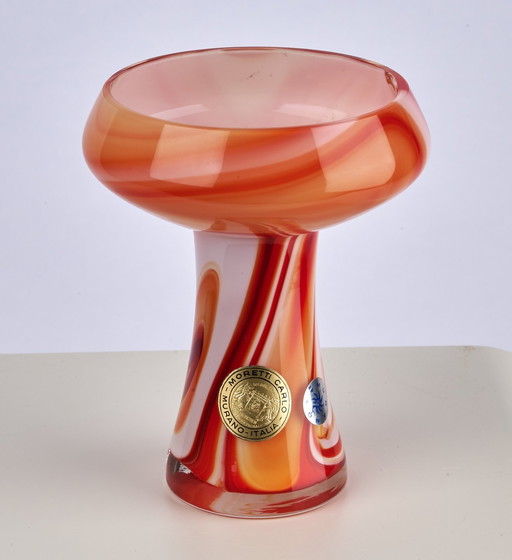 Vintage Carlo Moretti Vase en verre opalin 70S