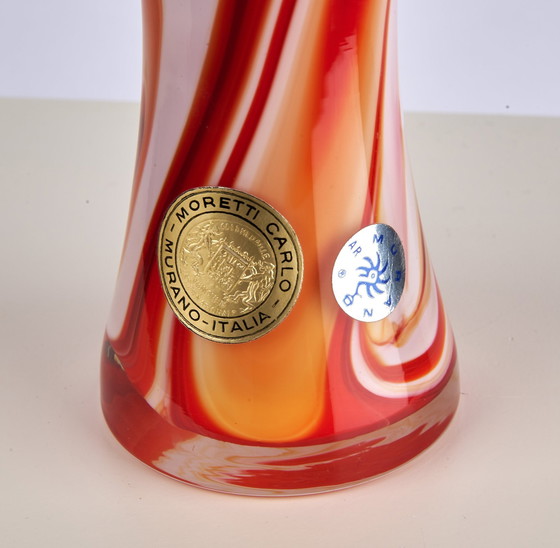 Image 1 of Vintage Carlo Moretti Vase en verre opalin 70S