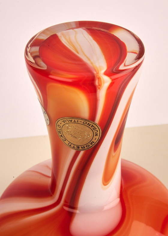 Image 1 of Vintage Carlo Moretti Vase en verre opalin 70S