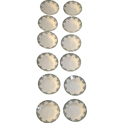 Ensemble de 12 assiettes creuses vintage de Sarreguemines