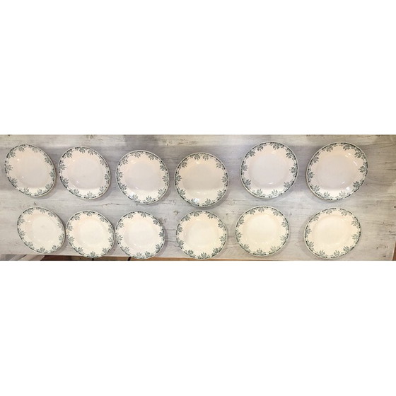 Image 1 of Ensemble de 12 assiettes creuses vintage de Sarreguemines