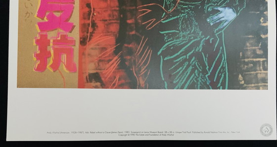 Image 1 of Andy Warhol, signé avec l'enregistrement du droit d'auteur ' The Estate and Foundation of Andy Warhol pour publication par R