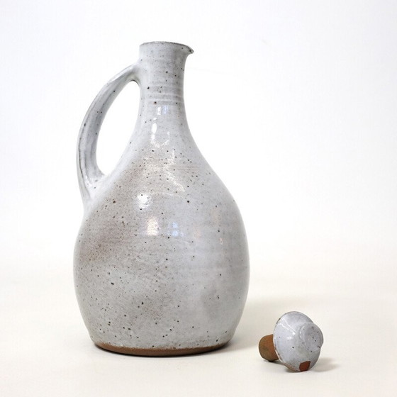 Image 1 of Pichet et bouchon en grès émaillé vintage par Jeanne et Norbert Pierlot pour Ratilly, 1960-1970