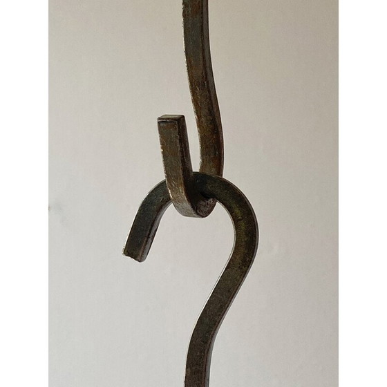 Image 1 of Lustre scandinave vintage en fer forgé pour quatre lampes, 1960s