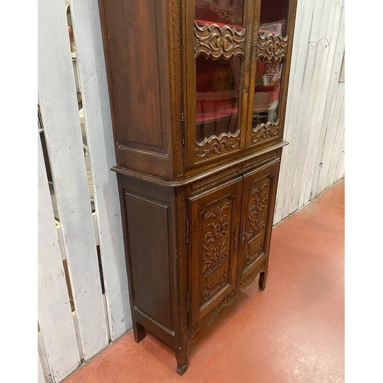 Image 1 of Buffet vintage vitré en chêne massif