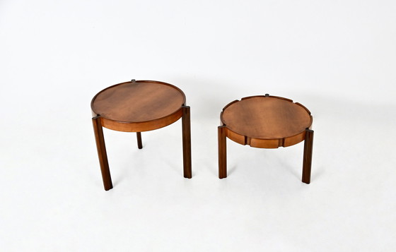 Image 1 of Tables gigognes italiennes en bois, 1950S, ensemble de 2