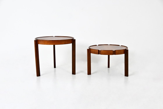 Image 1 of Tables gigognes italiennes en bois, 1950S, ensemble de 2