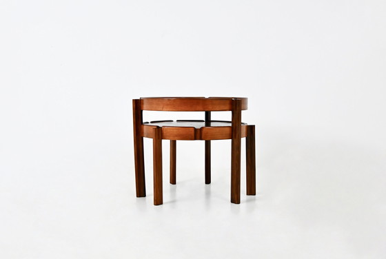 Image 1 of Tables gigognes italiennes en bois, 1950S, ensemble de 2