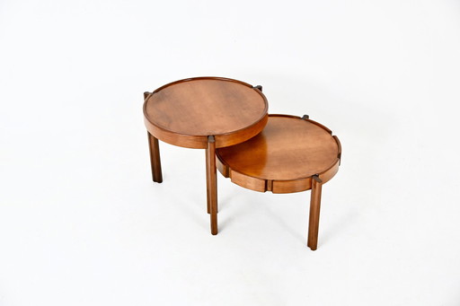 Tables gigognes italiennes en bois, 1950S, ensemble de 2