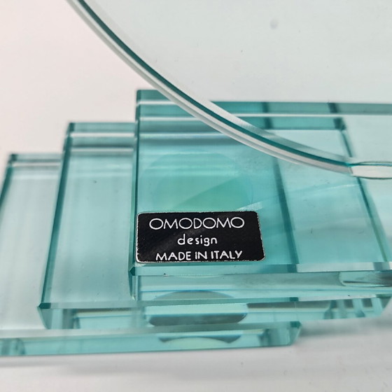 Image 1 of Horloge de table en cristal 1970S par Omodomo.