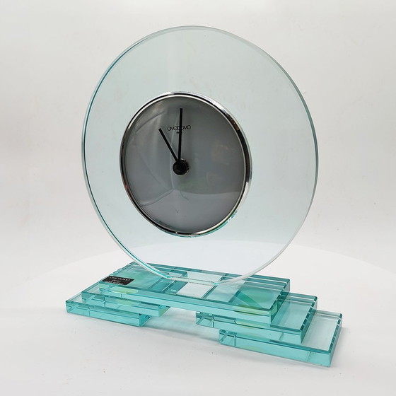 Image 1 of Horloge de table en cristal 1970S par Omodomo.