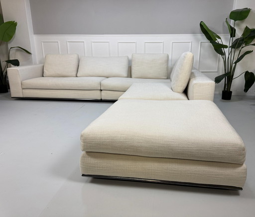 Minotti Hamilton Canapé Tissu Beige Blanc