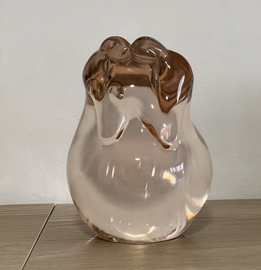 Pino Signoretto (1944-2017), Sculpture en verre signée, Famille.