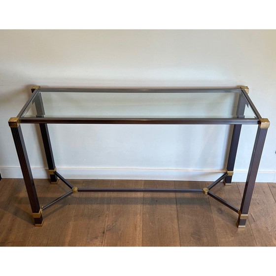 Image 1 of Console vintage en aluminium laqué et métal doré par Pierre Vandel, France 1970