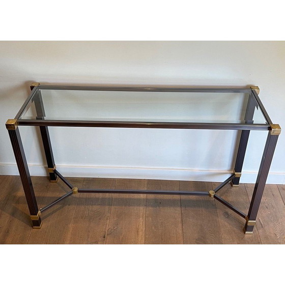 Image 1 of Console vintage en aluminium laqué et métal doré par Pierre Vandel, France 1970