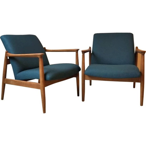 Paire de fauteuils vintage en bois de hêtre par Hedmund Homa, 1960
