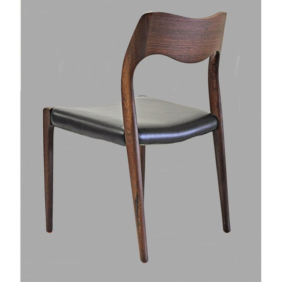 Image 1 of Ensemble de 6 chaises de salle à manger vintage en teck par Niels Otto Møller, 1951