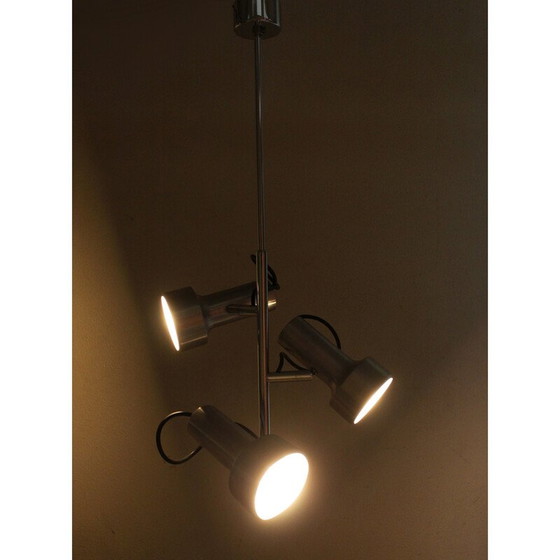 Image 1 of Lampe suspendue vintage 3 spots en aluminium, 1960
