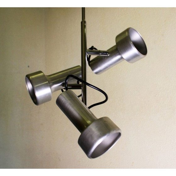 Image 1 of Lampe suspendue vintage 3 spots en aluminium, 1960