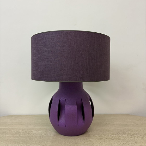 Image 1 of Lampe de table en céramique violette , 1970S